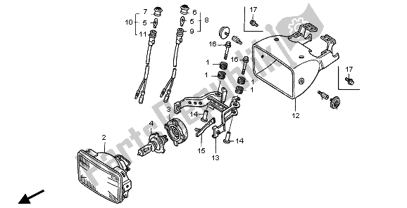 Todas las partes para Faro de Honda TRX 300 EX Sportrax 2006