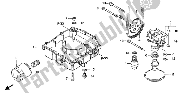 Todas las partes para Bomba De Aceite de Honda VFR 800 FI 1999