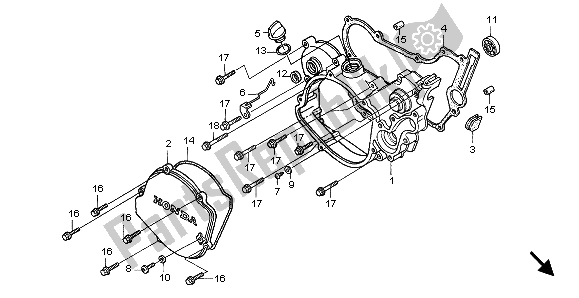 Tutte le parti per il Coperchio Carter Destro del Honda CR 125R 2007