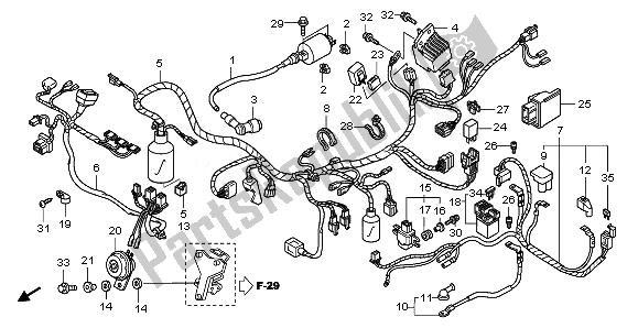 All parts for the Wire Harness of the Honda ANF 125 2011