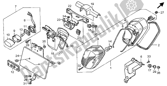 Toutes les pièces pour le Feu Arrière du Honda VT 750C2 1998