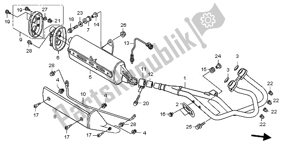 All parts for the Exhaust Muffler of the Honda FJS 400A 2011