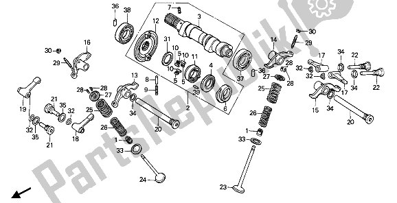 Todas las partes para árbol De Levas Y Válvula de Honda XR 600R 1990