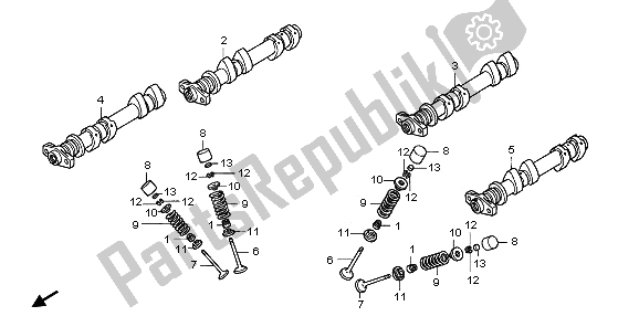 Todas las partes para árbol De Levas Y Válvula de Honda ST 1300 2006