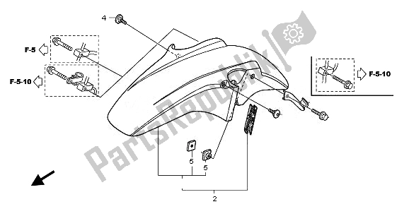 All parts for the Front Fender of the Honda CBF 600 SA 2010