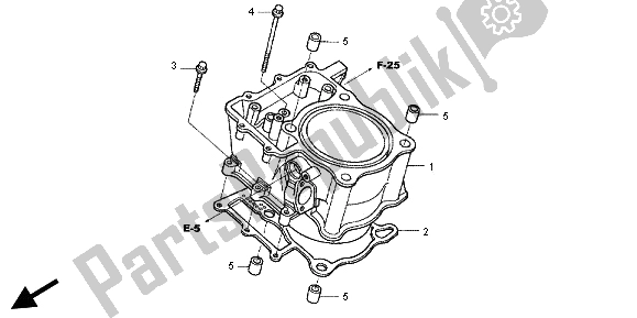 All parts for the Cylinder of the Honda TRX 680 FA Fourtrax Rincon 2012