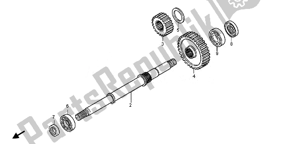 All parts for the Final Shaft of the Honda TRX 420 FE Fourtrax Rancher 4X4 ES 2011