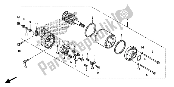 All parts for the Starting Motor of the Honda VFR 1200X 2013