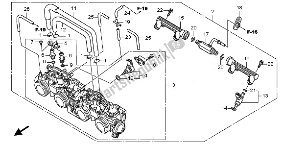 Todas las partes para Cuerpo Del Acelerador de Honda CBF 1000 SA 2008