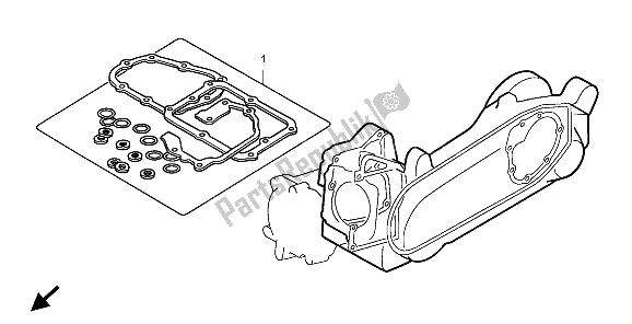 All parts for the Eop-2 Gasket Kit B of the Honda SH 125D 2009