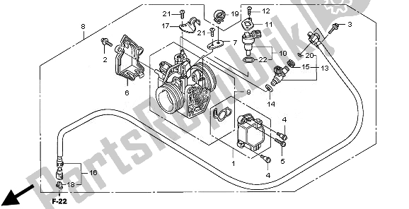 All parts for the Throttle Body of the Honda TRX 680 FA Fourtrax Rincon 2010