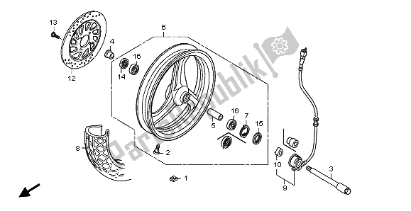 Toutes les pièces pour le Roue Avant du Honda XL 125V 2003