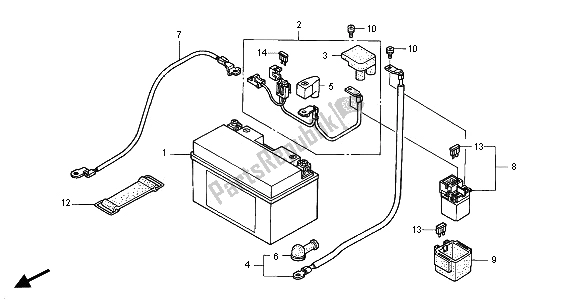 All parts for the Battery of the Honda CBR 900 RR 2001