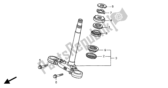 All parts for the Steering Stem of the Honda CB 900F Hornet 2004