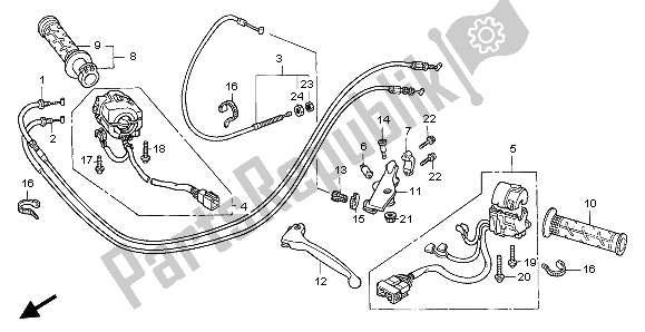 Todas las partes para Manejar Palanca E Interruptor Y Cable de Honda CBR 600F 2007