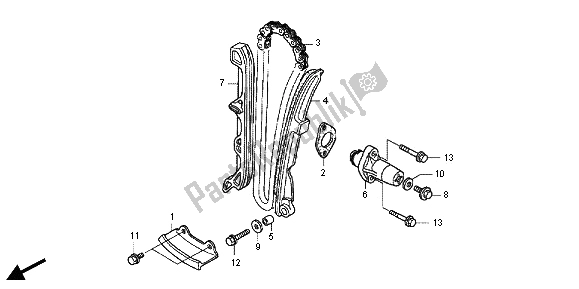 Tutte le parti per il Catena A Camme E Tenditore del Honda TRX 500 FPA Foreman Rubicon WP 2013