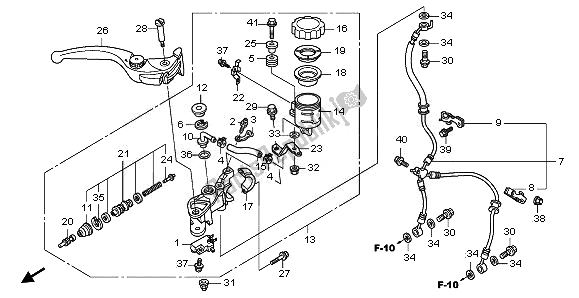 All parts for the Fr. Brake Master Cylinder of the Honda CBR 1000 RR 2008