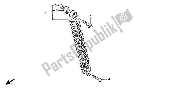 All parts for the Rear Cushion of the Honda NPS 50 2008