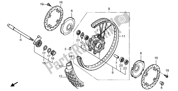 Tutte le parti per il Ruota Anteriore del Honda XL 650V Transalp 2006