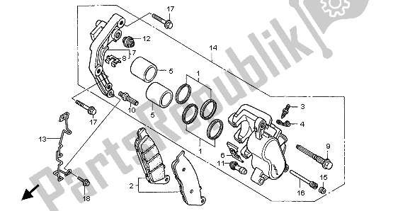 Todas las partes para Pinza De Freno Delantero de Honda VT 750C2 1999