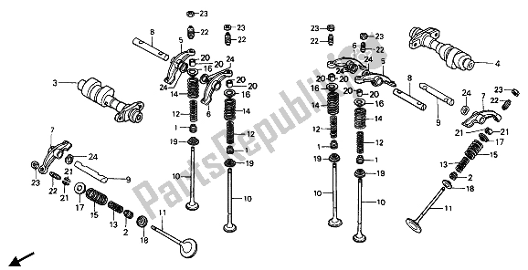 Tutte le parti per il Albero A Camme E Valvola del Honda XRV 750 Africa Twin 1990