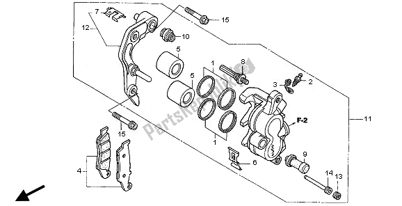 All parts for the Front Brake Caliper of the Honda CRF 250R 2008