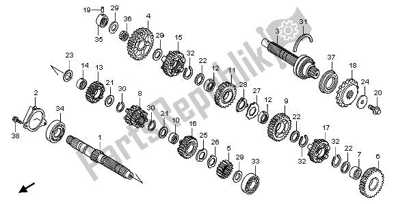 Toutes les pièces pour le Transmission du Honda CBR 600 RR 2008