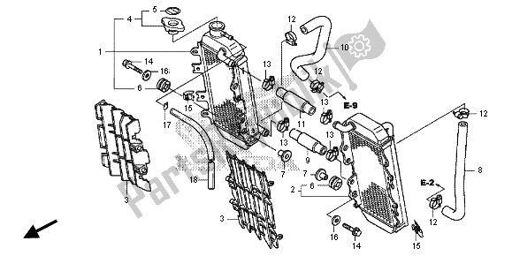 Tutte le parti per il Termosifone del Honda CRF 150 RB LW 2014