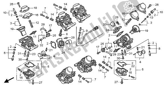 All parts for the Carburetor (component Parts) of the Honda GL 1500C 2001