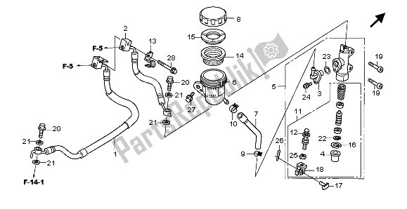 Todas las partes para Cilindro Maestro Del Freno Trasero de Honda CBF 1000A 2007