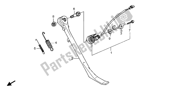 Tutte le parti per il Cavalletto Laterale del Honda VTX 1300S 2003