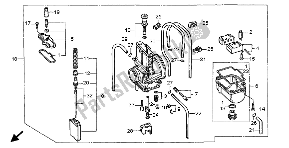 Tutte le parti per il Carburatore del Honda CR 250R 2001