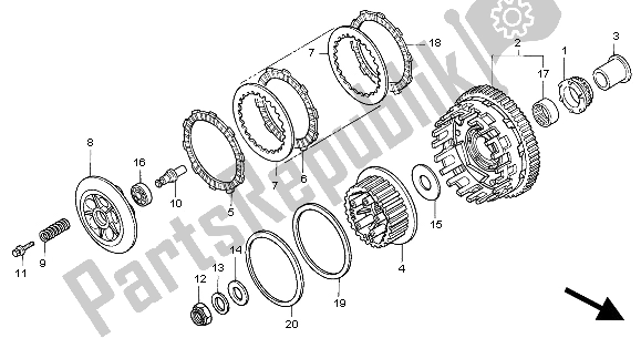 Todas as partes de Embreagem do Honda CBR 900 RR 2000