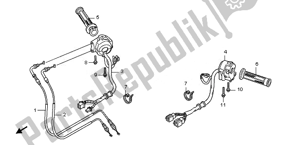 All parts for the Switch & Cable of the Honda CBF 1000 FA 2011