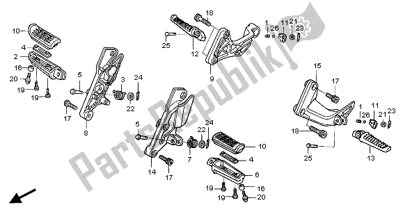 All parts for the Step of the Honda CB 1300 SA 2005