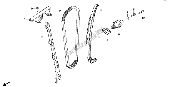 Tutte le parti per il Catena A Camme E Tenditore del Honda NX 250 1989