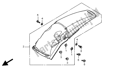 All parts for the Rear Fender of the Honda CR 250R 2002