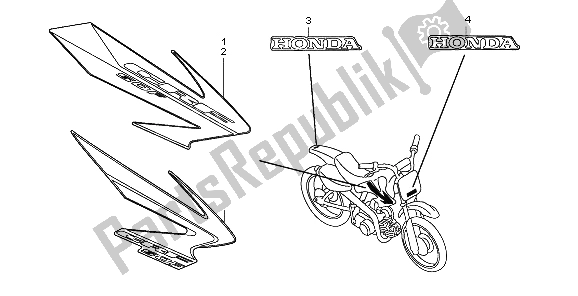 All parts for the Mark & Stripe of the Honda CRF 50F 2006