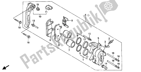 Tutte le parti per il Pinza Freno Anteriore del Honda XL 600V Transalp 1991