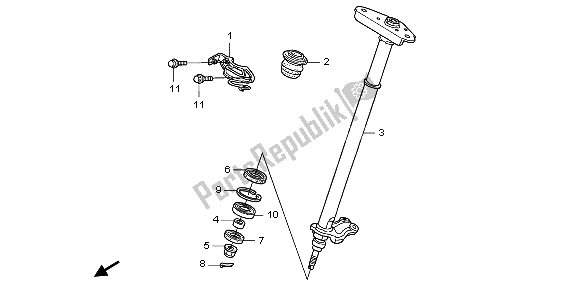 All parts for the Steering Shaft of the Honda TRX 450 ER Sportrax 2006