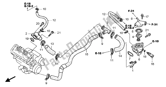 Wszystkie części do Termostat Honda CBR 600 RR 2005