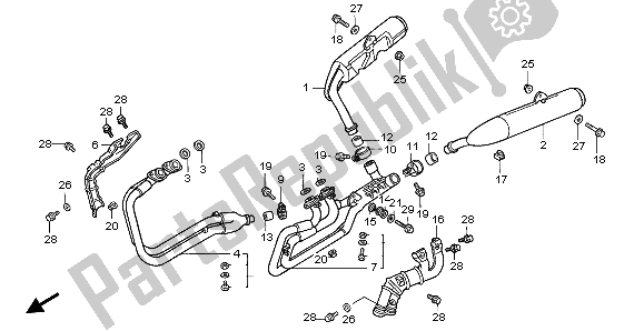 All parts for the Exhaust Muffler of the Honda ST 1100 1999