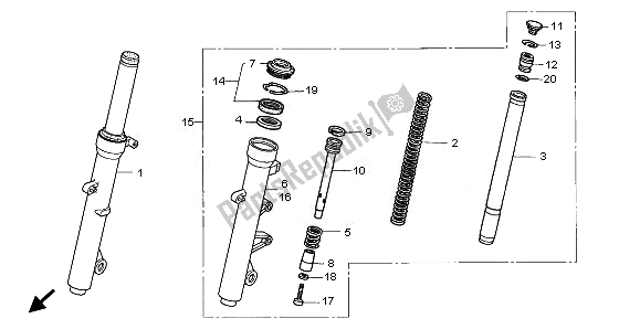 Todas las partes para Tenedor Frontal de Honda FES 150A 2008