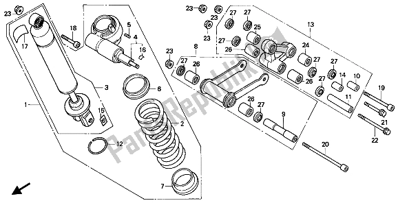 Tutte le parti per il Cuscino Posteriore del Honda VFR 750F 1993