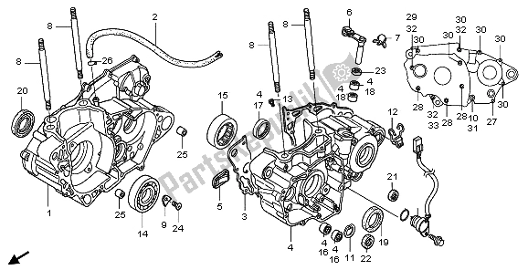 All parts for the Crankcase of the Honda CRF 450R 2006