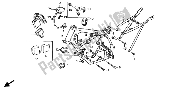 All parts for the Frame Body of the Honda CR 85 RB LW 2006