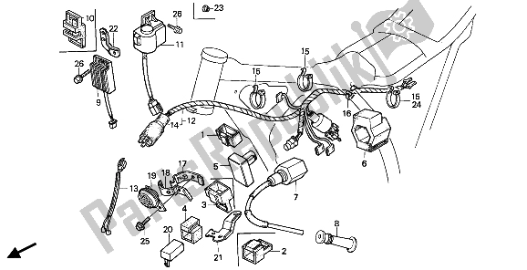 All parts for the Wire Harness & C. D. I. Unit & Ignition Coil of the Honda XR 250R 1985