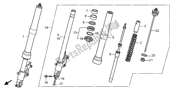 Wszystkie części do Przedni Widelec Honda CB 600F Hornet 2010