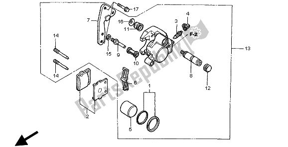 Todas las partes para Pinza De Freno Delantero de Honda CR 85 RB LW 2003