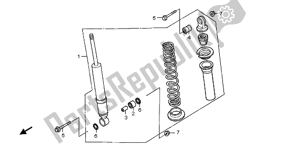 Todas as partes de Almofada Frontal do Honda TRX 450 FE Fourtrax Foreman ES 2004